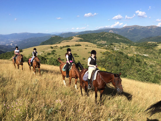 Paardrijden in Umbrië, Italië